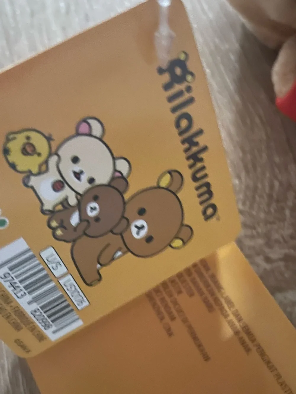 Rilakkuma Brown Plush Bear with Red Hoodie and Yellow Game Console